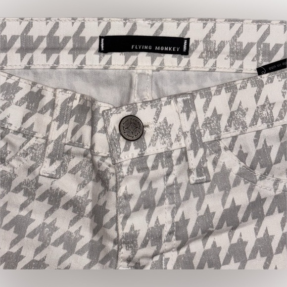 Flying Monkey | Gray Houndstooth Print Skinny Jeans | Size 5 | Made in USA - Picture 2 of 7